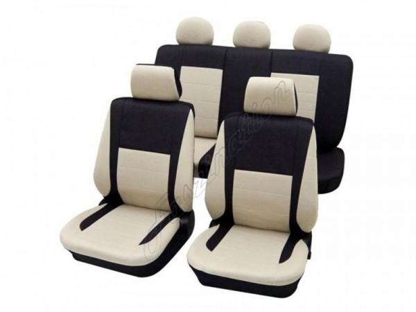 Car seat covers, protective covers, Complete set, Alfa Romeo 146, Beige Anthracite