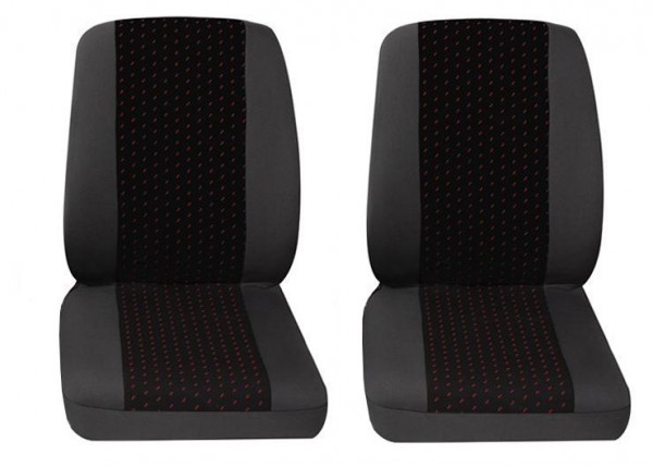 Van car seat covers, 2 x Single seat, Renault Rapid, Colour: Grey/Red