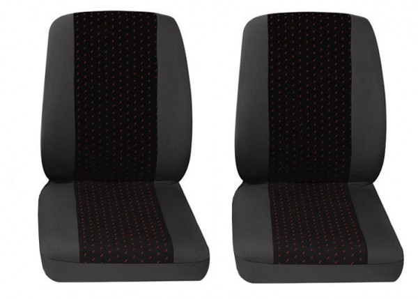 Van car seat covers, 2 x Single seat, Citroen Jumper, Colour: Grey/Red