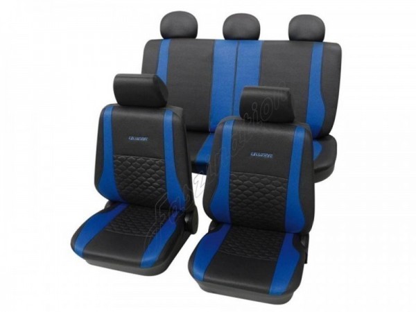 Car seat covers, protective covers, Leather look,Complete set, Alfa Romeo Alfasud, Anthracite Black Blue