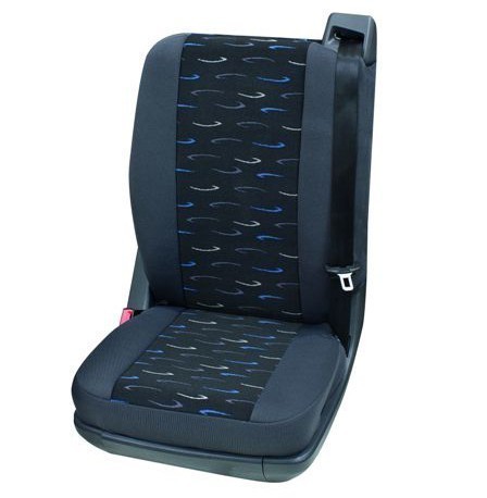 Van car seat covers, 1 x Single seat back seat, Ford Transit, Colour: Grey/Blue
