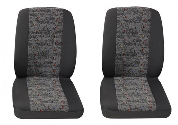Van car seat covers, 2 x Single seat, Volkswagen Caddy, Colour: Grey