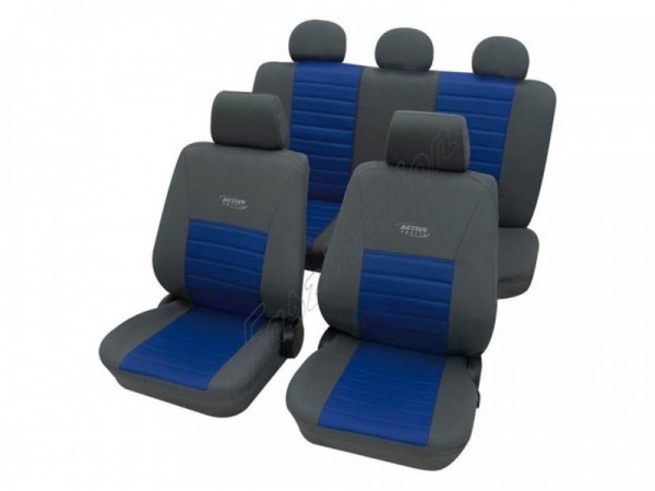 Car seat covers, protective covers, Complete set Skoda Ffromia I up to 2/2007, Ffromia II from 3/2007, Favorit/Forman, Felicia, Octavia I, , Superb up to 6/2008, Superb from 7/2008, Yeti, Grey Blue Anthracite