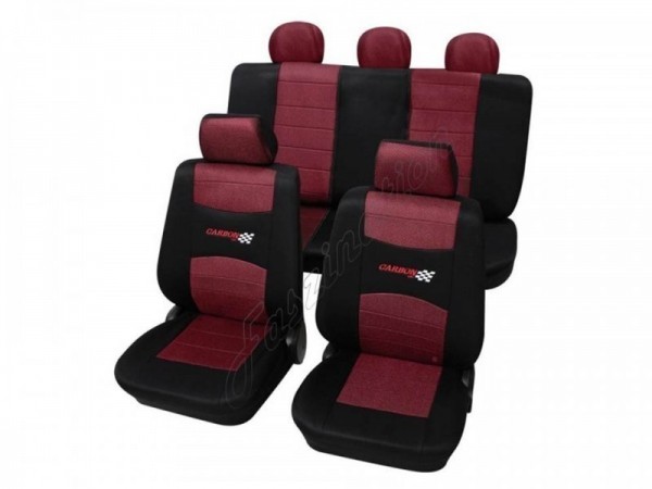 Car seat covers, protective covers, Complete set, Alfa Romeo 145, Red Black