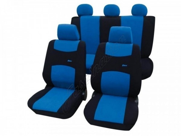 Car seat covers, protective covers, Complete set, Alfa Romeo 146, Blue Black