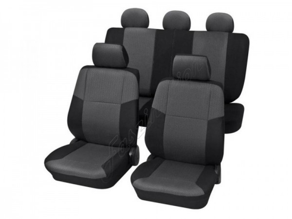Car seat covers, protective covers, Complete set, Vauxhall Agila up to 3/2008, Anthracite Grey Black
