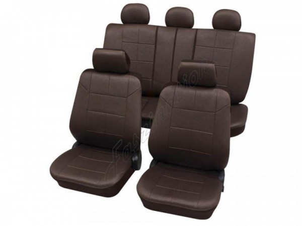 Car seat covers, protective covers, Leather look, Complete set, Alfa Romeo Alfetta, Braun BraunRed
