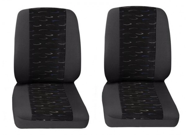 Van car seat covers, 2 x Single seat , Peugeot Boxer, Colour: Grey/Blue