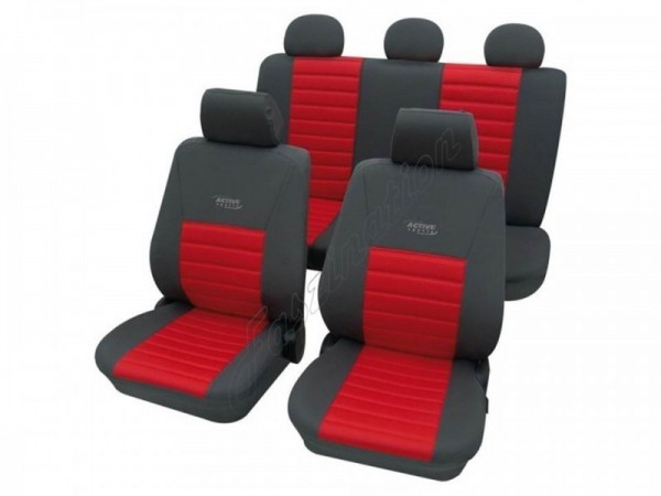 Car seat covers, protective covers, Complete set, Peugeot 207, Red Blue Anthracite
