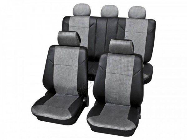 Car seat covers, protective covers, Complete set, Alfa Romeo 155, Grey Black