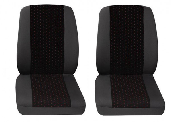 Van car seat covers, 2 x Single seat, Citroen Jumpy, Colour: Grey/Red