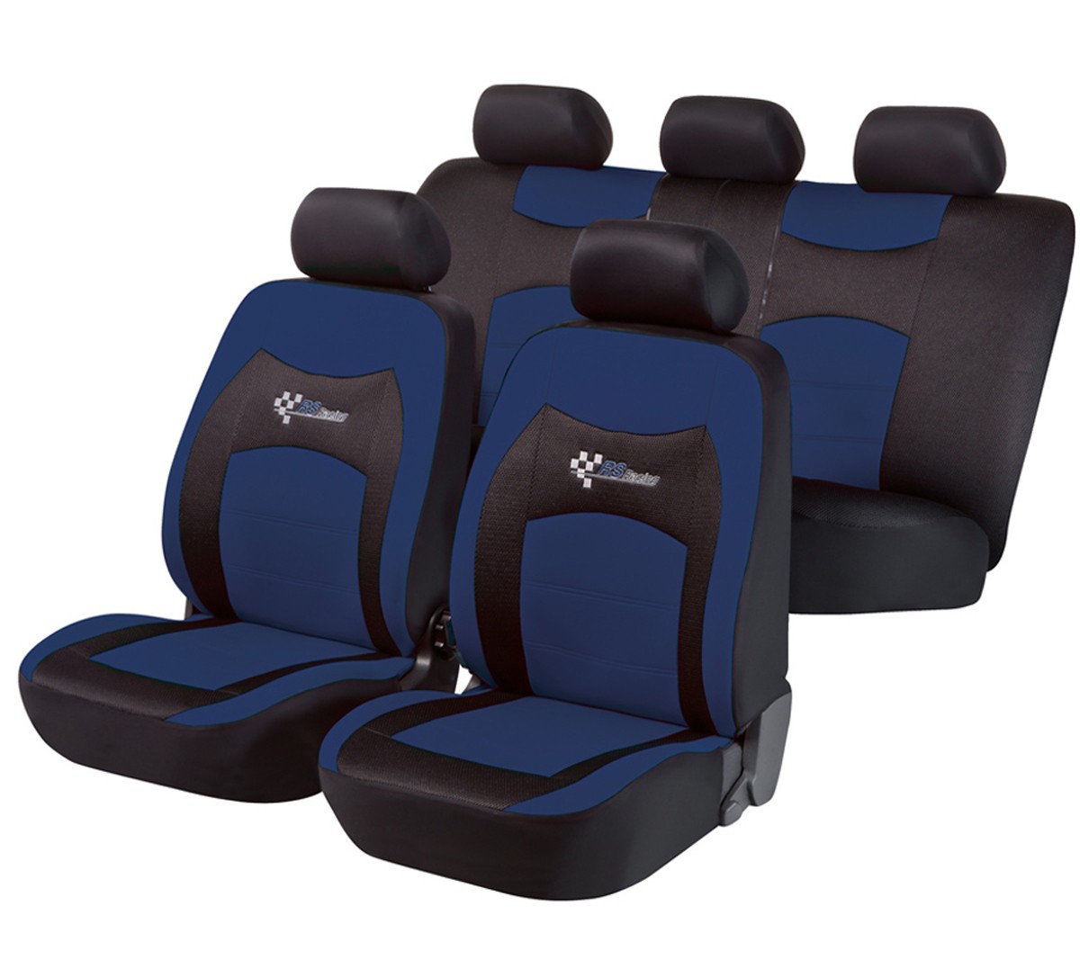 Toyota Yaris, seat covers, black, blue, complete set, | carseatcovers24