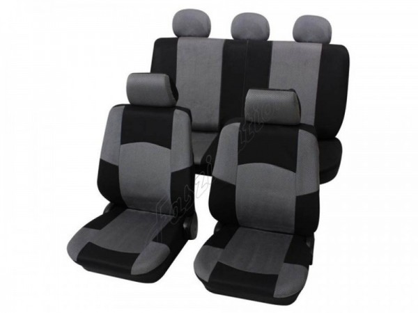 Car seat covers, protective covers, Complete set Skoda Ffromia I up to 2/2007, Ffromia II from 3/2007, Favorit/Forman, Felicia, Octavia I, , Superb up to 6/2008, Superb from 7/2008, Yeti, Grey Anthracite Black Sitzbezug Schonbezug Autosit