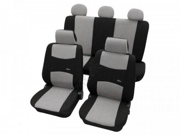 Car seat covers, protective covers, Complete set, Alfa Romeo 156, Grey Black